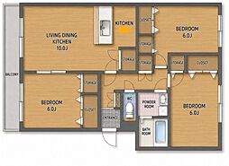 大和ガーデンコート2棟 3LDKの間取図画像