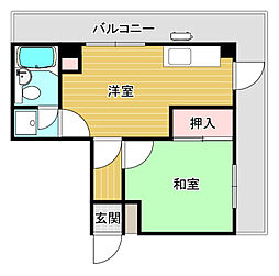 高松ビル 1DKの間取図画像