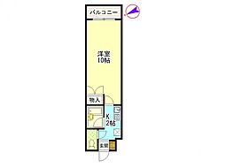 安田ビル6 1Kの間取図画像