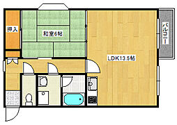 井口台フラッツ 1LDKの間取図画像
