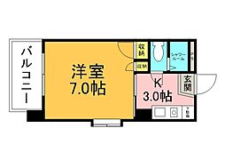 第3松岡ビル 1Kの間取図画像