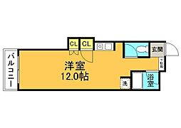 和秀中広ビル ワンルームの間取図画像