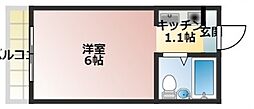 アルティメイトビル 1Kの間取図画像