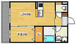 BONDビル.2 1LDKの間取図画像