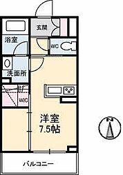 シャーメゾンステージウジナヒガシ ワンルームの間取図画像