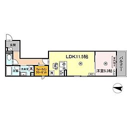 Colermo江波二本松 1LDKの間取図画像