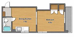 コーポ平和 1DKの間取図画像