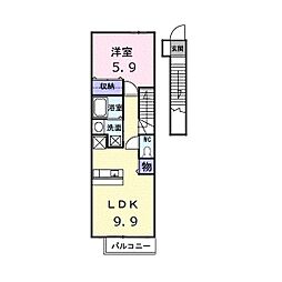 セトル梅林2 1LDKの間取図画像