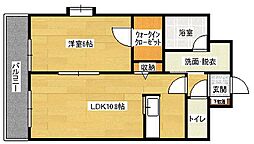 ラゾ・プレイス西原 1LDKの間取図画像