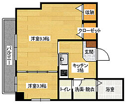 ウイング平和大通り 2Kの間取図画像