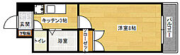 カーナ西田 1Kの間取図画像