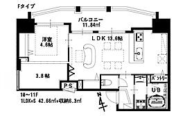 リノリノアパートメント土橋 1LDKの間取図画像
