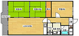 アームズ皆実 3LDKの間取図画像
