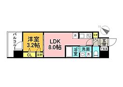S-RESIDENCE東千田公園alesia 1LDKの間取図画像