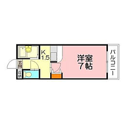ESTATEBENEFITクワバラ 1Kの間取図画像