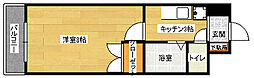 カーナ西田 1Kの間取図画像