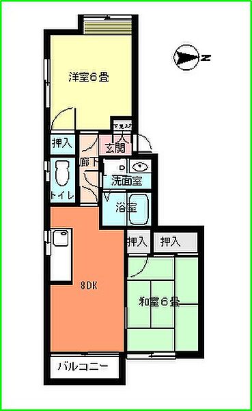 広島県広島市中区江波東１丁目(賃貸マンション2DK・1階・50.21㎡)の写真 その2