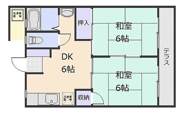 広島県広島市中区吉島西２丁目(賃貸アパート2DK・1階・38.80㎡)の写真 その2