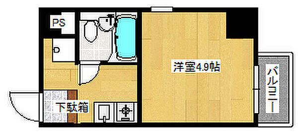 広島県広島市中区中町(賃貸マンション1R・8階・14.21㎡)の写真 その2