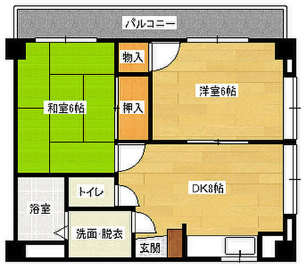 広島県広島市南区翠５丁目(賃貸マンション2DK・3階・42.90㎡)の写真 その2