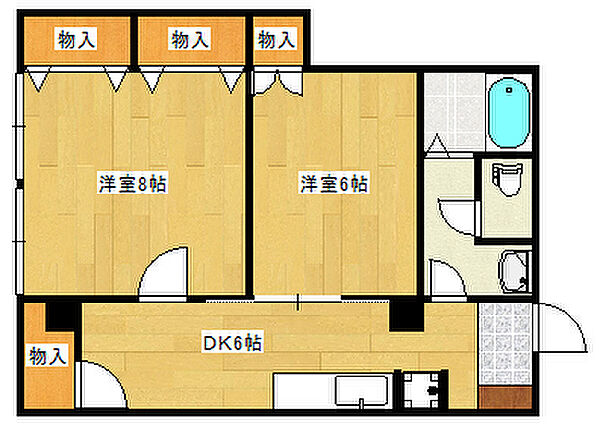 広島県広島市西区己斐本町１丁目(賃貸マンション2DK・5階・33.12㎡)の写真 その2