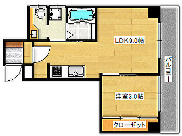 広島県広島市東区牛田本町１丁目(賃貸アパート1LDK・3階・33.50㎡)の写真 その2