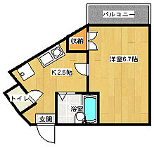 広島県安芸郡府中町城ケ丘（賃貸マンション1K・3階・24.00㎡） その2