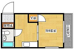 広島電鉄2系統 広島駅駅 徒歩13分の賃貸マンション 3階1Kの間取り