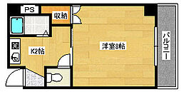 ハーモニー光町 1Kの間取図画像