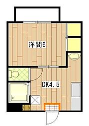 フローレンス一番館 1DKの間取図画像