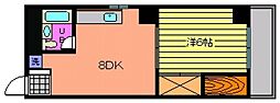 清水フォワードビル 1DKの間取図画像
