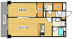 広島高速交通アストラムライン 毘沙門台駅 徒歩10分の賃貸アパート 1階1LDKの間取り