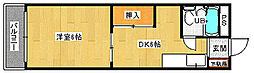 川端ビル 1DKの間取図画像
