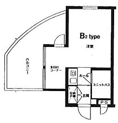 アルファ清心町1 1Kの間取図画像