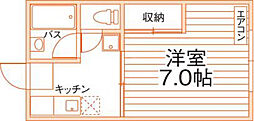 菅コーポ 1Kの間取図画像
