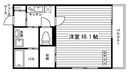 サンフローラ津島B 1Kの間取図画像