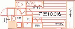 ルラシオン岡山奉還町 ワンルームの間取図画像