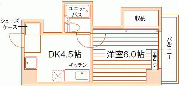 グレイス岡山 ｜岡山県岡山市北区平和町(賃貸マンション1DK・5階・22.00㎡)の写真 その2