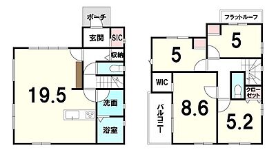 間取り：4LDK、バルコニー付き♪