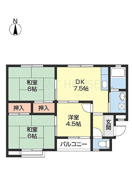 南野マンション 101｜和歌山県和歌山市毛見(賃貸アパート3DK・1階・52.78㎡)の写真 その2