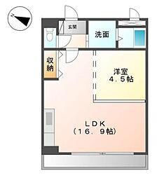 コンフォース21 ワンルームの間取図画像