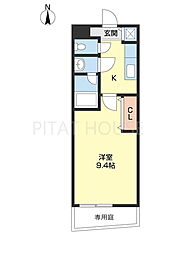 ティエラハウス西小二里 1Kの間取図画像