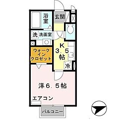 ベアーレディモーラ 1Kの間取図画像