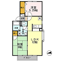 コート・ダジュールT2 2LDKの間取図画像