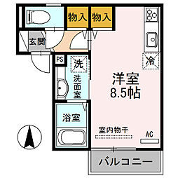 D-roomしおや ワンルームの間取図画像