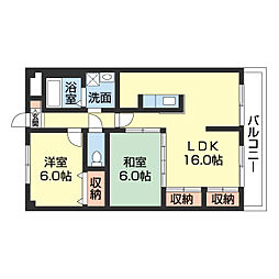 パティナF 2LDKの間取図画像