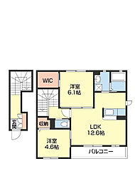フロントパディーTwin 2LDKの間取図画像