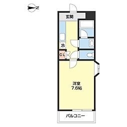 エタニティコート1番館 1Kの間取図画像