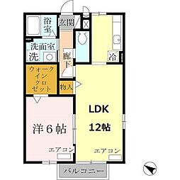 マリン毛見 1LDKの間取図画像