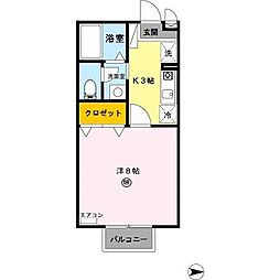 ソレイユ・オーミ 1Kの間取図画像